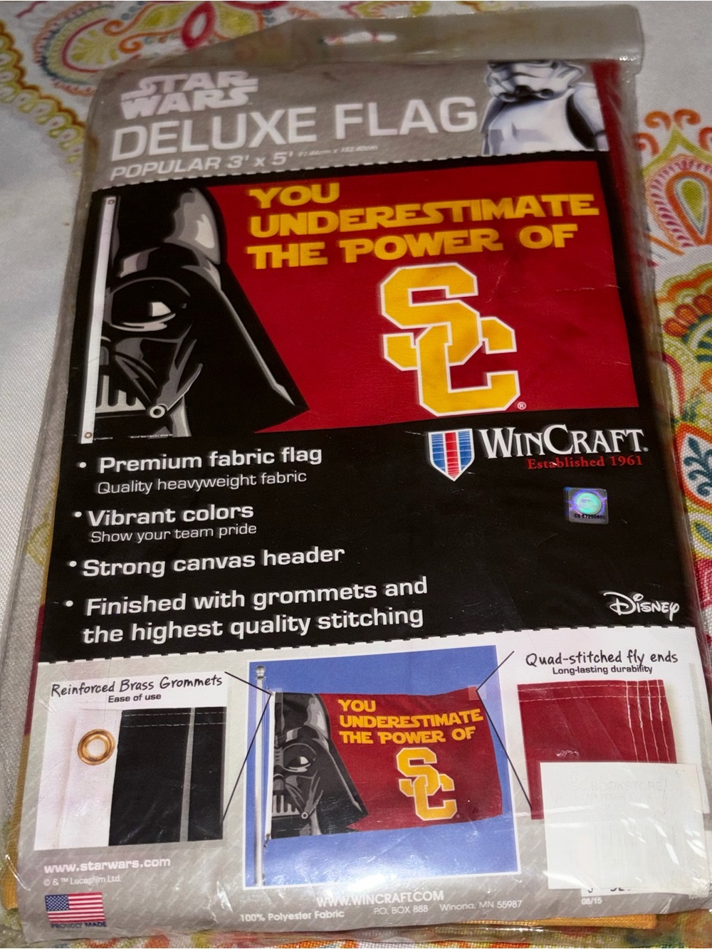 Wincraft Star Wars Deluxe Flag - Red & Yellow USC Logo